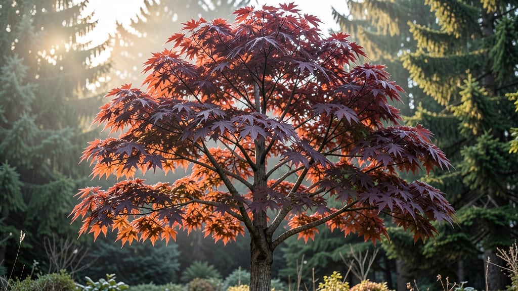 Amur Maple with Deep Purple Fall Foliage