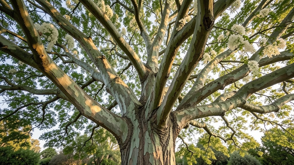 California Sycamore's Towering White Flower Clusters
