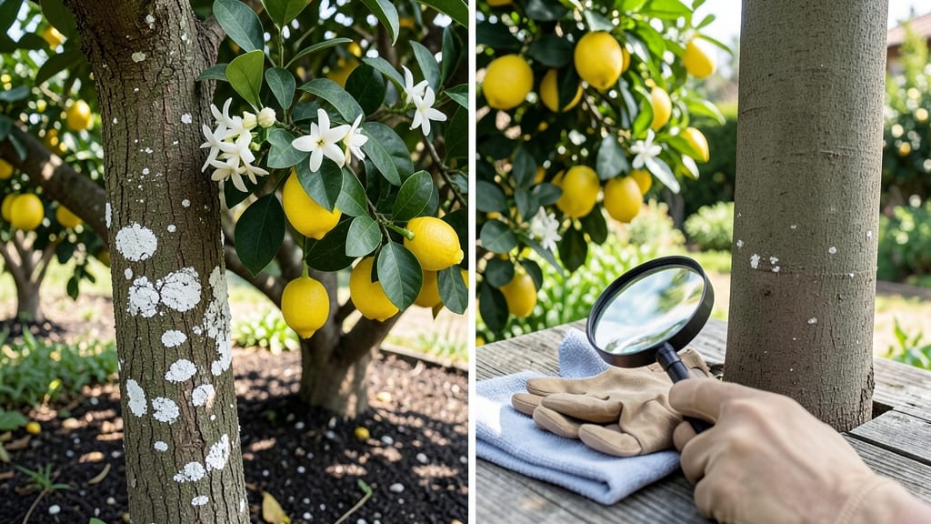 Lemon Tree White Spots on Trunk: Fungal Blight Identification and Cure