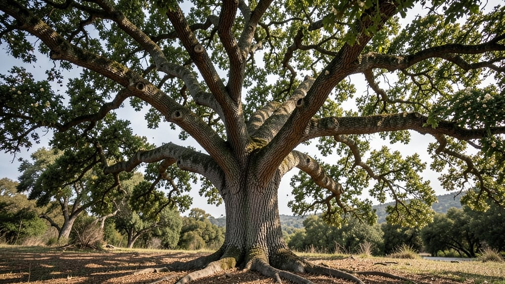 Coast Live Oak's Subtle White Spring Flowers