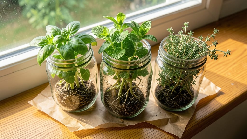 Mason Jar Herb Garden Planters