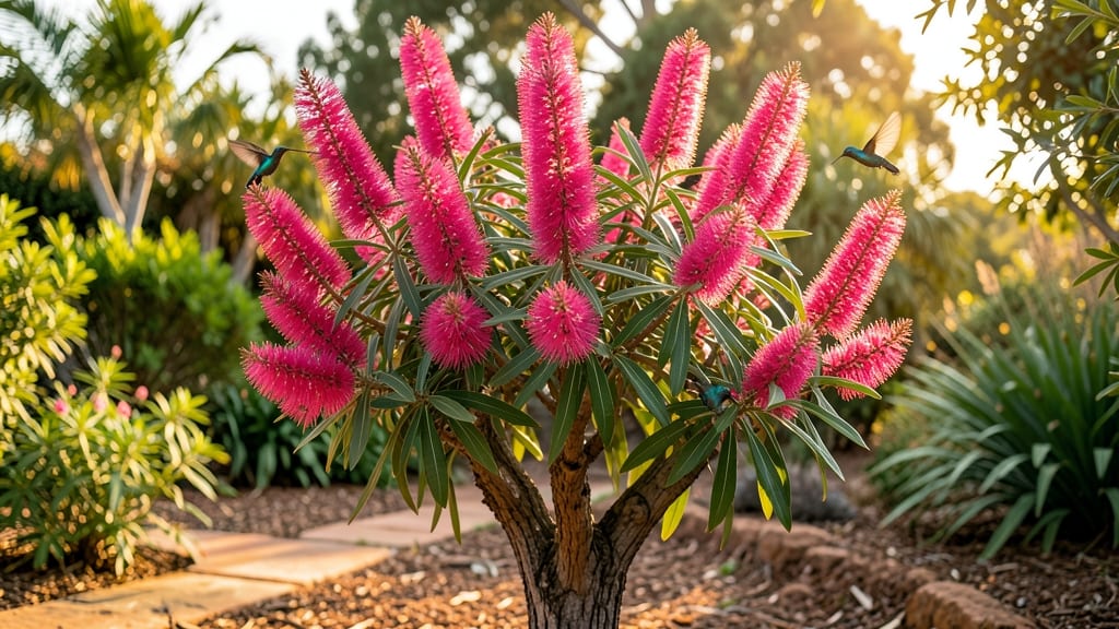 Pink Bottlebrush Tree for Hummingbirds