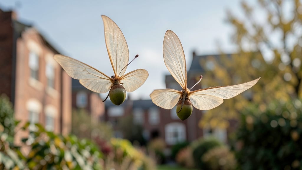 Maple Helicopter Seeds with Winged Pods
