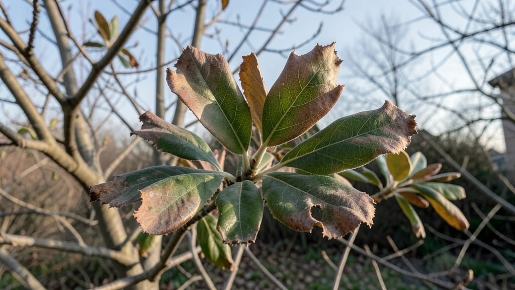 Winter Burn on Magnolia Foliage