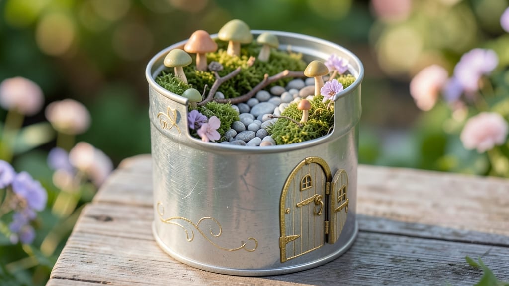 Tin Can Fairy Garden