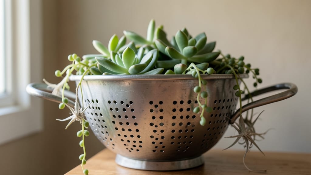 Colander Succulent Planters